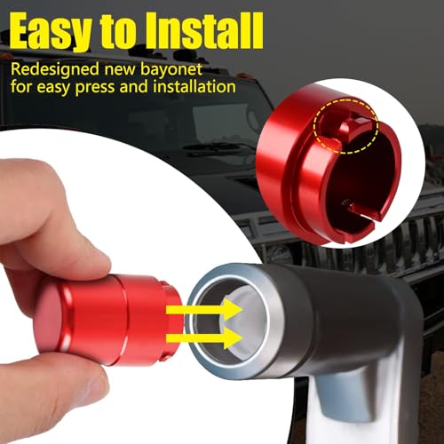 Canitu Transmission Shifter Button Knob Gear Shift Handle Button for Hummer H2 and H2 SUT 2003 2004 2005 2006 2007 2008 2009, CNC Aluminum Alloy Anti-Raust Durable Accessories (Red) - Image 5