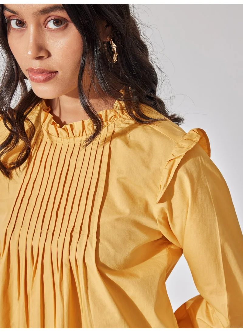 The Label Life Pintuck Ruffled Blouse