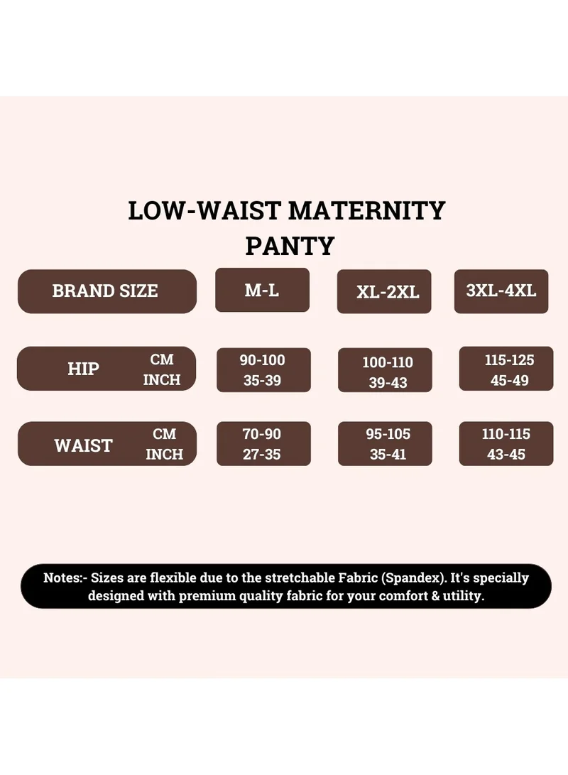TUMMY Tummy Bamboo Cotton Low Waist Maternity Panty Pack of 7 - Multicolor Packs