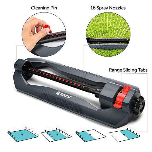 Eden 96213 Lawn & Garden Essential Oscillating Sprinkler | Water Sprinkler for Yard,Covers up to 3,600 sq. ft., Heavy Weight Base - Image 3