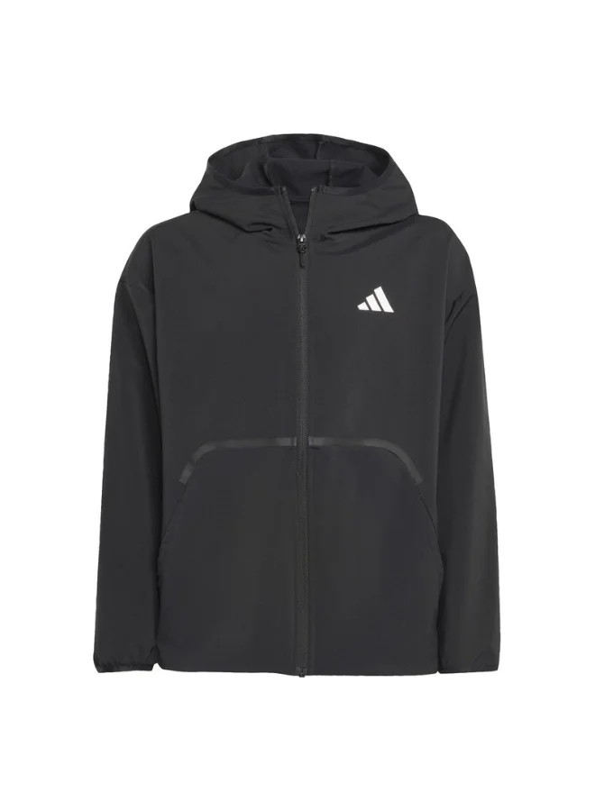 adidas Adidas J Wtrzd Fz Hd Black Hooded Track Top Track Tops For Kids