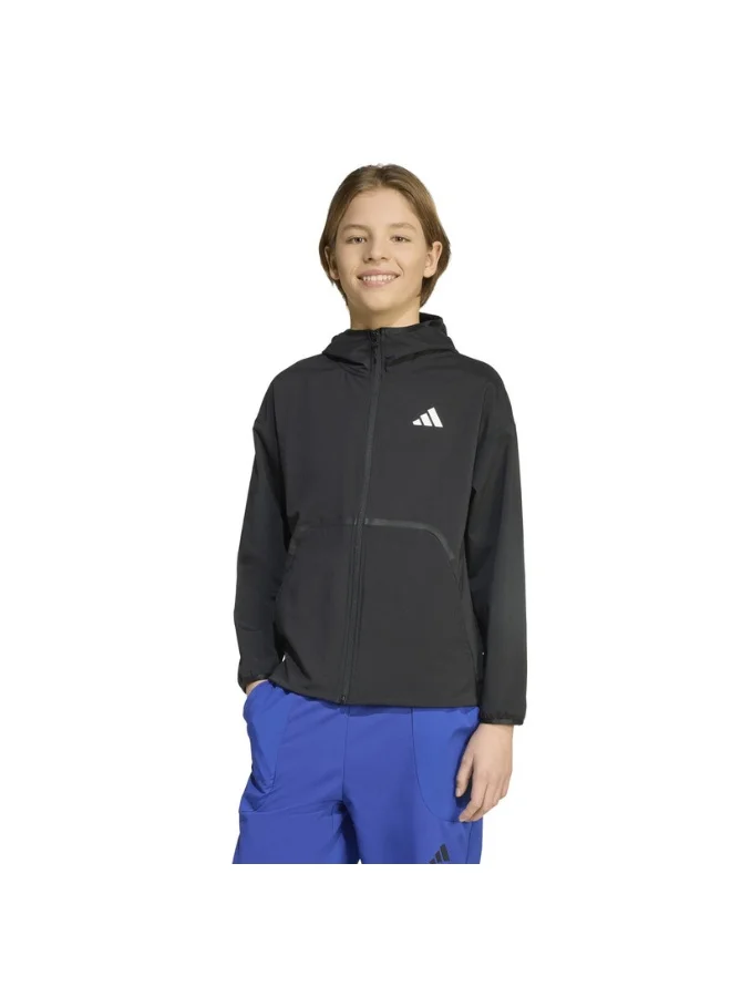 adidas Adidas J Wtrzd Fz Hd Black Hooded Track Top Track Tops For Kids
