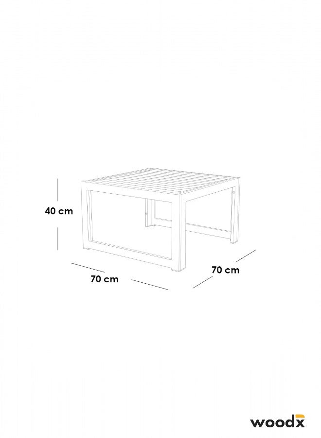 woodx 5-Piece Outdoor Lounge Set with Cushions – Modern Grey Steel Frame  - Image 4
