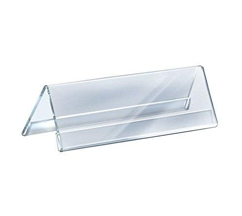 WeKonnect; Clear Acryic Name Stand | 2 Sided V-Shaped Desk Sign Name Plate Display Table Stand | For Office, Conference, Restaurants, Business Events, Exhibitions (10" Inches - Pack of 20) - Image 4