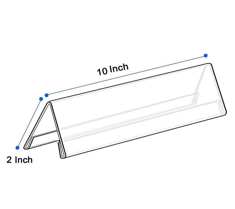 WeKonnect; Clear Acryic Name Stand | 2 Sided V-Shaped Desk Sign Name Plate Display Table Stand | For Office, Conference, Restaurants, Business Events, Exhibitions (10" Inches - Pack of 20) - Image 3