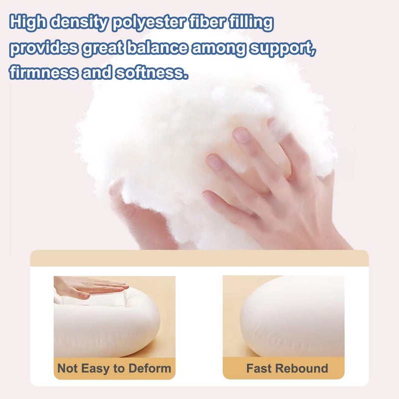 1 MIDDLE ONE Body Pillow for Adults, Bolster Pillow with Removable Velvet Cover, Long Round Cervical Roll Pillow, 35 x 7.87 Inches, Blue - Image 5