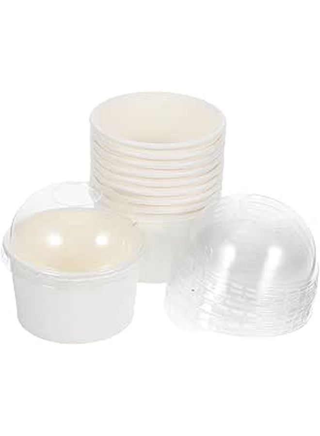 10pcs High Temperature Resistant Muffin Baking Paper Cups with Dome Lids Bakery Box - Image 1