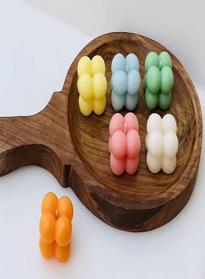 Yellow Petal مكعبات فقاعات من شمع الصويا على شكل غيمة صغيرة من بتلات صفراء، شمعة برائحة العلكة (متعددة الألوان، 210 غرام) - مجموعة من 6 قطع - Image 1