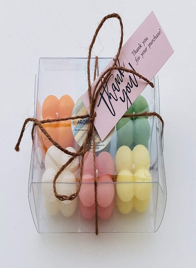 Yellow Petal مكعبات فقاعات من شمع الصويا على شكل غيمة صغيرة من بتلات صفراء، شمعة برائحة العلكة (متعددة الألوان، 210 غرام) - مجموعة من 6 قطع - Image 4