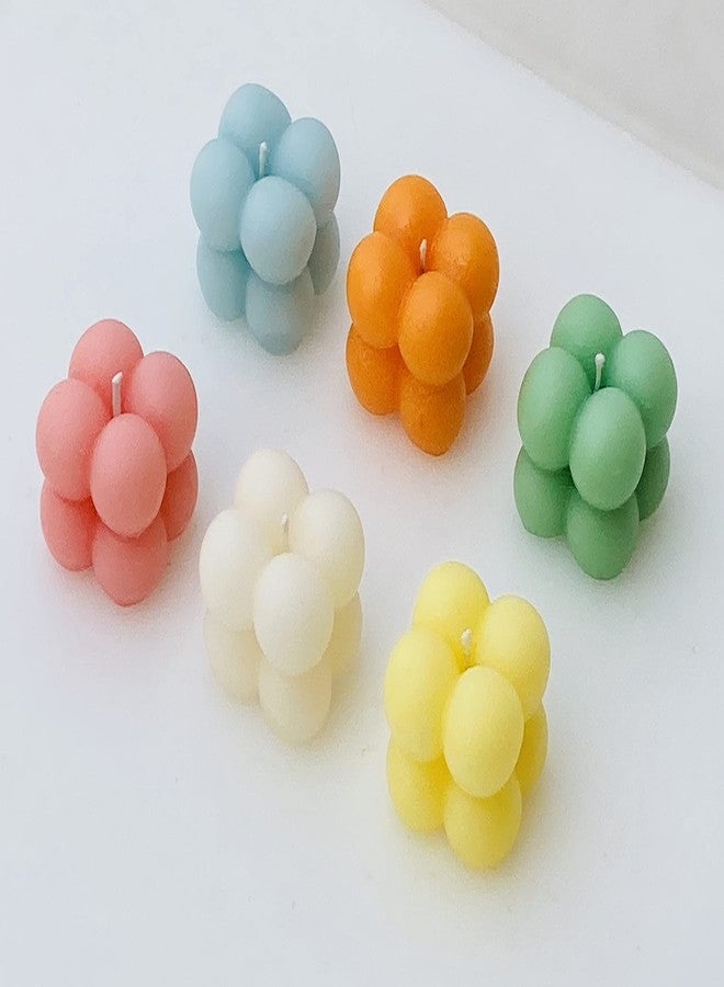 Yellow Petal مكعبات فقاعات من شمع الصويا على شكل غيمة صغيرة من بتلات صفراء، شمعة برائحة العلكة (متعددة الألوان، 210 غرام) - مجموعة من 6 قطع - Image 2