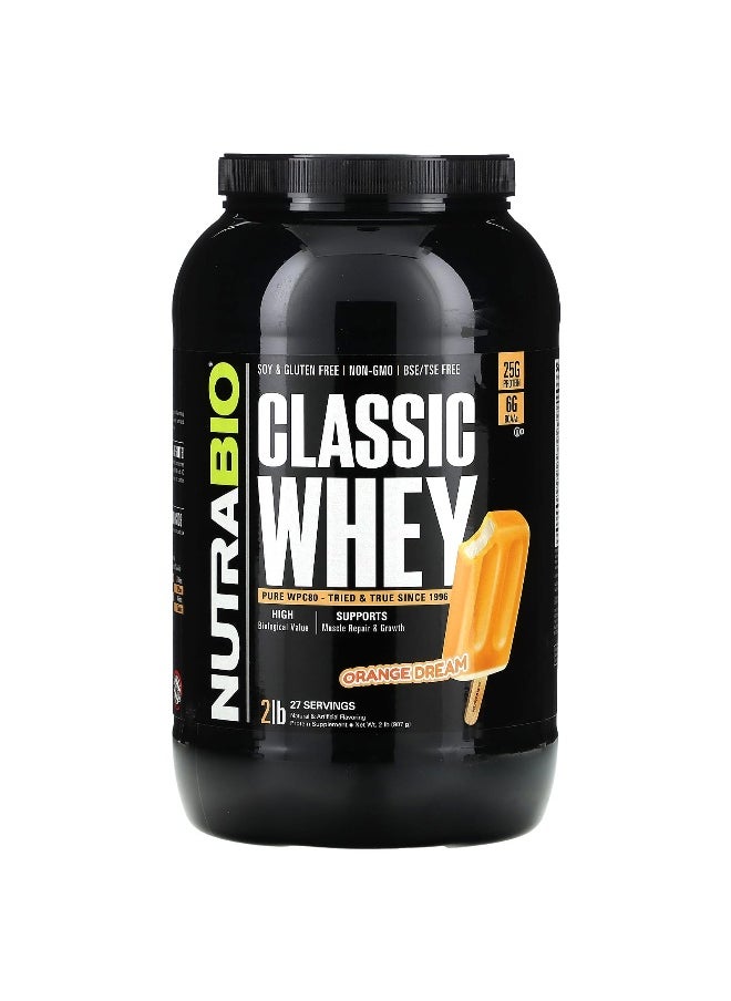 NutraBio NutraBio, Classic Whey Protein, Orange Dream, 2 lb (907 g)  - Image 1