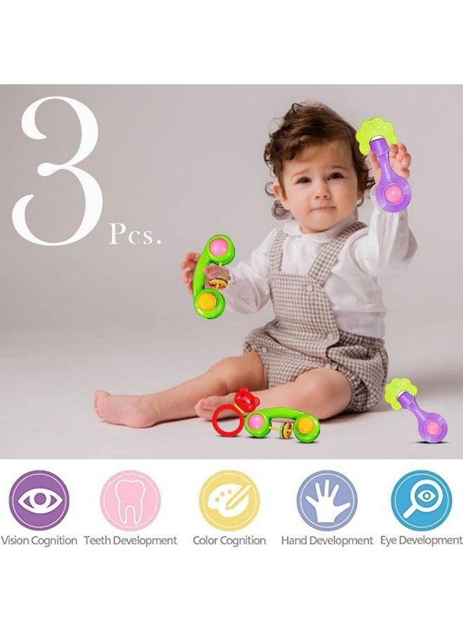 FunBlast طقم جرس للأطفال 0-6 أشهر ألعاب جرس وألعاب مضغ للأطفال ألعاب جرس للأطفال حديثي الولادة ألعاب تطوير مبكر للأطفال هدايا عودة للأطفال هدايا حفلات الأطفال مجموعة من 3 قطع - Image 5