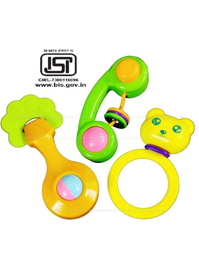FunBlast طقم جرس للأطفال 0-6 أشهر ألعاب جرس وألعاب مضغ للأطفال ألعاب جرس للأطفال حديثي الولادة ألعاب تطوير مبكر للأطفال هدايا عودة للأطفال هدايا حفلات الأطفال مجموعة من 3 قطع - Image 4