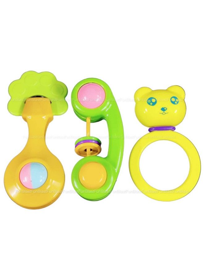 FunBlast طقم جرس للأطفال 0-6 أشهر ألعاب جرس وألعاب مضغ للأطفال ألعاب جرس للأطفال حديثي الولادة ألعاب تطوير مبكر للأطفال هدايا عودة للأطفال هدايا حفلات الأطفال مجموعة من 3 قطع - Image 1