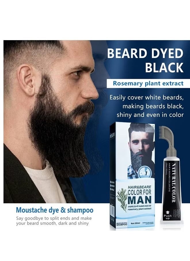 EELHOE Hair & Beare Color For Man,Rosemary 2 in 1 Beard Dye ,Effective Enhance Facial Hair (Natural Black)  - Image 4