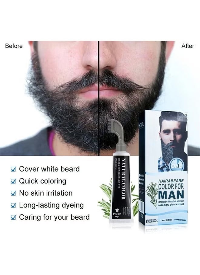 EELHOE Hair & Beare Color For Man,Rosemary 2 in 1 Beard Dye ,Effective Enhance Facial Hair (Natural Black)  - Image 3