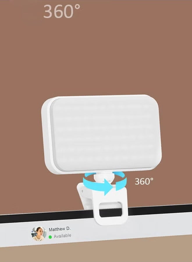 Arabest Photography Light Clip on Phone Laptop For Selfie Live Broadcasting Confrence Online Lesson Makeup TikTok Videos High Brightness 66 Beads Multiple Modes Black - Image 2