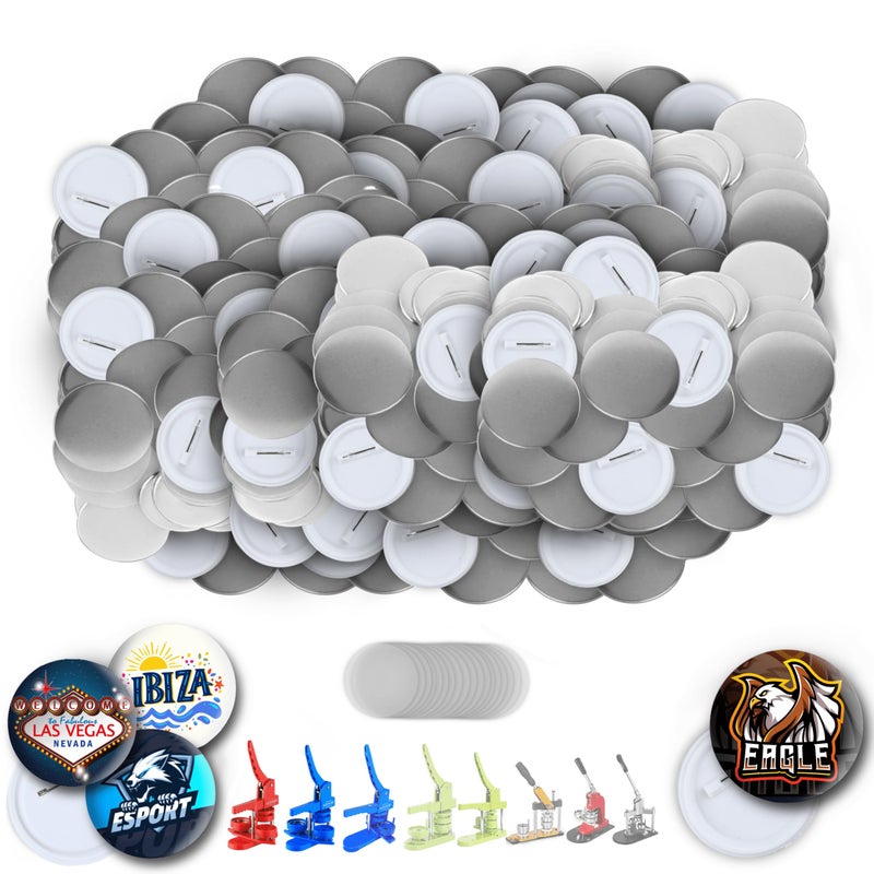 nice2have Nice2Have 200 Sets of Pinback Button Parts 125 inch 32mm  Button Maker Supplies for Button Maker Machine 