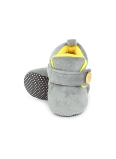 Superminis Superminis Unisex-baby's Bootie, Grey+Lemon, 6 - 12 Months  - Image 2