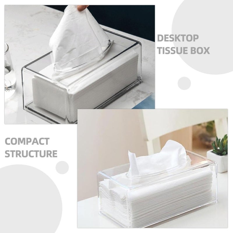 Acrylic Tissue Box Holder Rectangular 22x12x9cm for Bathroom Kitchen Office - Image 3