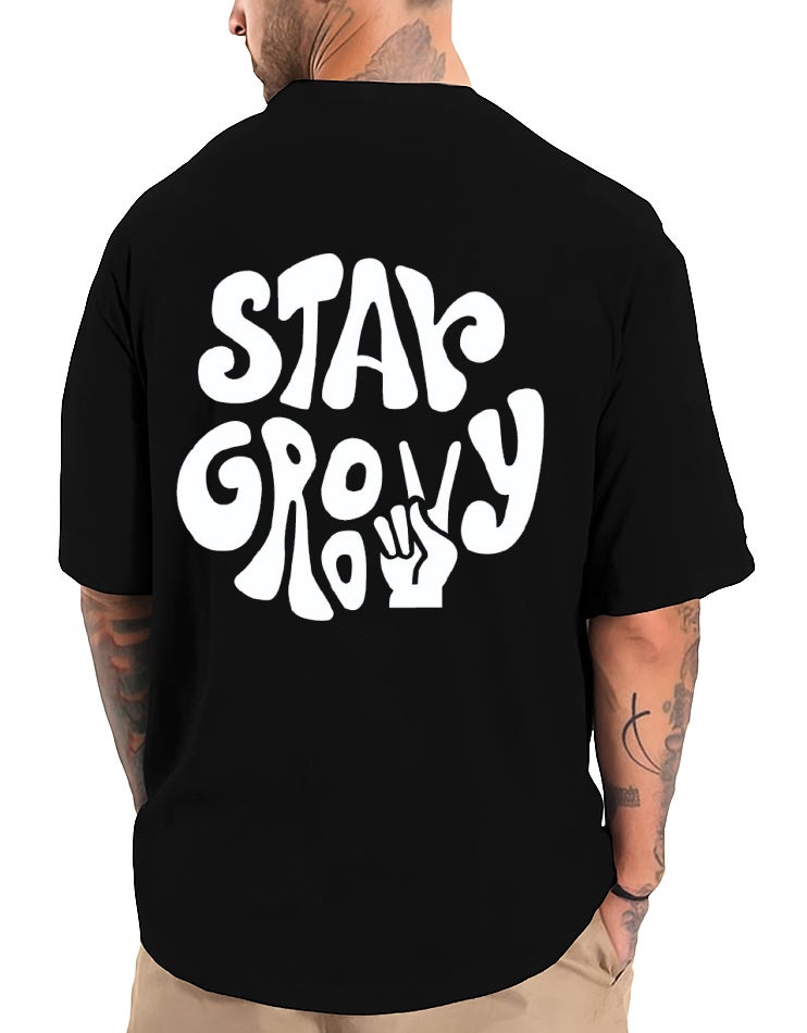 DIVIS Oversized Black Graphic T-Shirt for Men - Image 1