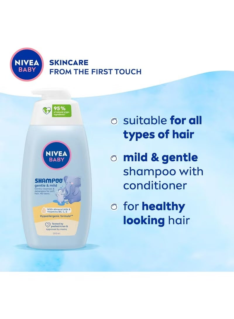 Nivea Baby Shampoo Gentle & Mild with Almond Milk & Vitamins B5, C & E – 500ml - Image 4