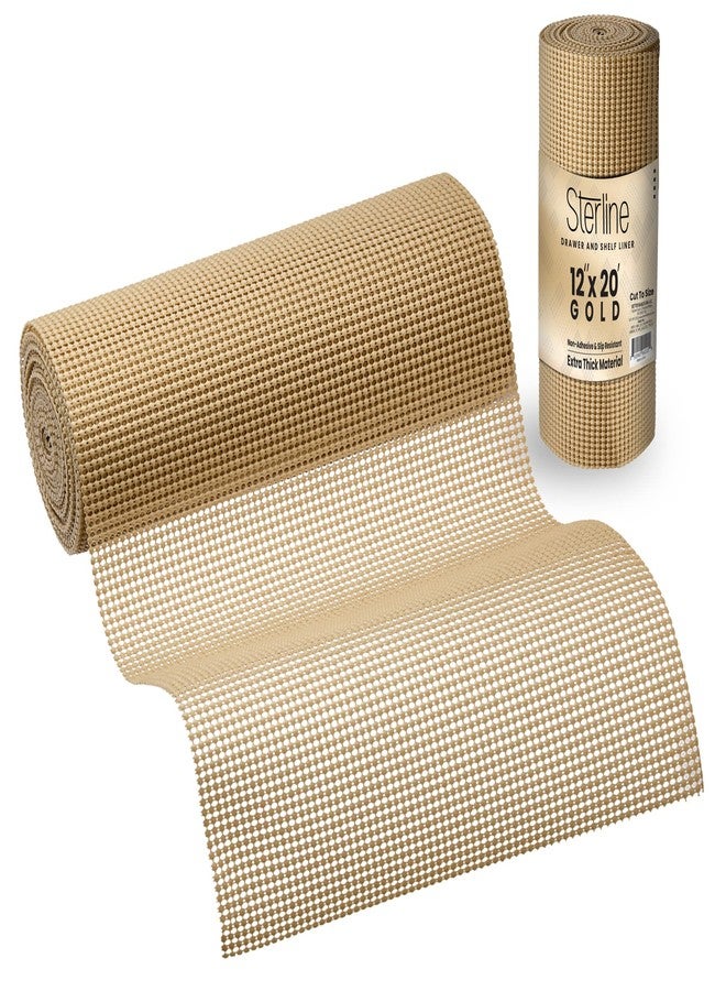 Sterline Shelf Drawer Liner Non-Adhesive Liners for Kitchen Cabinets Cupboard Pantry Non-Slip Waterproof Oil Proof Shelve Liners 12" x 20 ft Tan Shelf Paper - Image 1