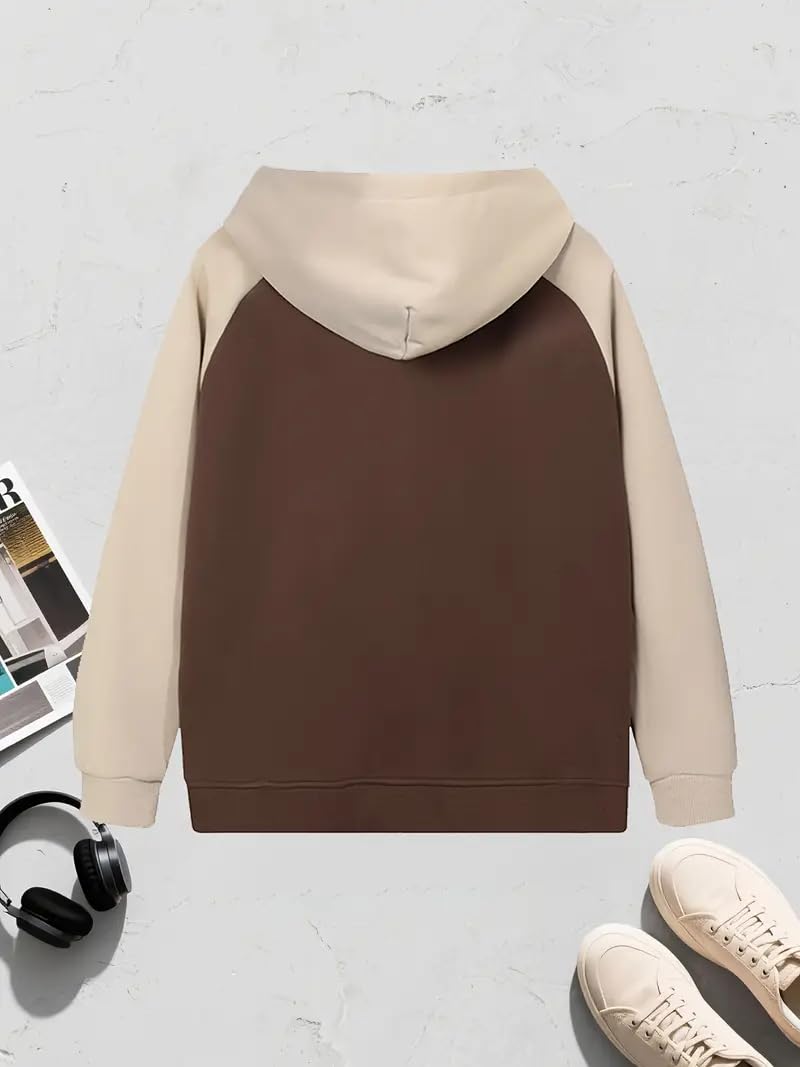 Celary Men's Colorblock Zip-Up Hoodie with Pockets - Casual Cotton Blend Jacket - Image 4