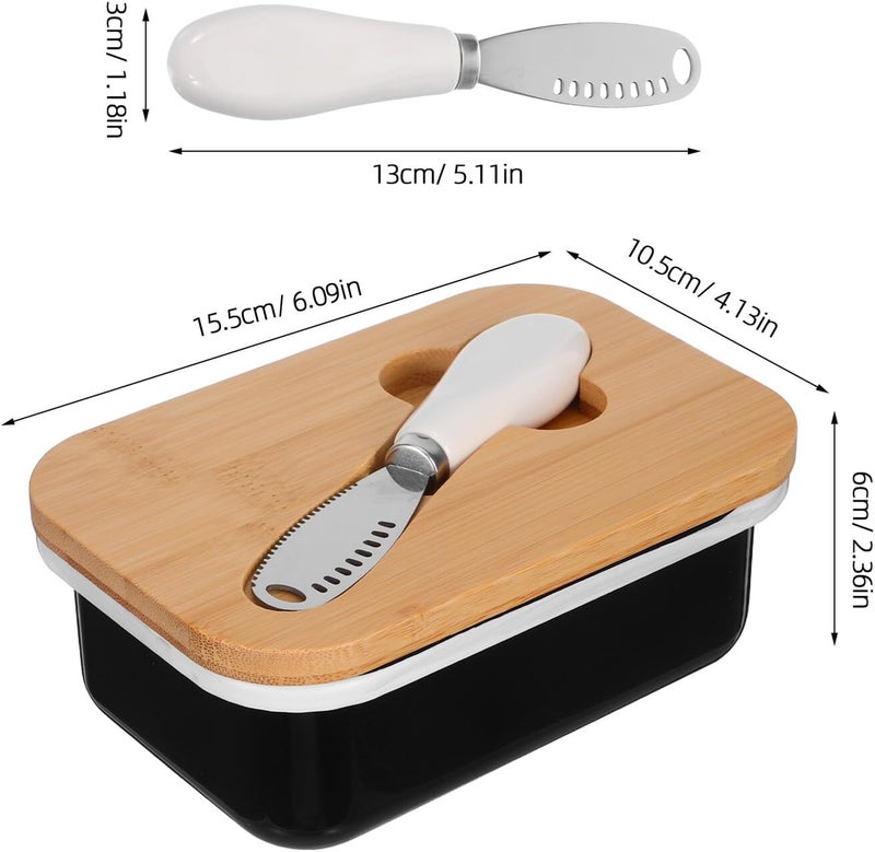 Butter Dish with Lid and Airtight Metal Butter Keeper Large Black for Fridge and Countertop Western Style for Family Breakfast Climate adapted delivery plan Advanced minimal build Long term use design Local supply chain stock Longevity upgraded craftsmanship Moisture wear upgraded quality Periodic stock arrangement KSA market compliant quality Daily universal pick Consistent single item quality Continuous warehouse supply Cross part assemble fit Season change compatible build Daily life matching design Easy transit optimized build Slow wear optimized quality Varied size selections Licensed warehouse stored goods Desert area eligible deliver Bulk order available stock Daily repeated use trusted quality Rack friendly Integrated local logistics Trendy natural assorted colors - Image 2