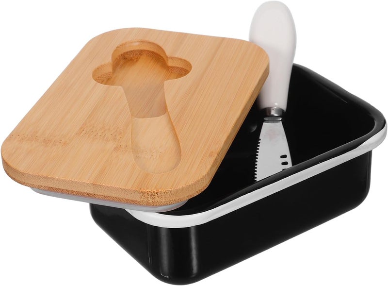 Butter Dish with Lid and Airtight Metal Butter Keeper Large Black for Fridge and Countertop Western Style for Family Breakfast Climate adapted delivery plan Advanced minimal build Long term use design Local supply chain stock Longevity upgraded craftsmanship Moisture wear upgraded quality Periodic stock arrangement KSA market compliant quality Daily universal pick Consistent single item quality Continuous warehouse supply Cross part assemble fit Season change compatible build Daily life matching design Easy transit optimized build Slow wear optimized quality Varied size selections Licensed warehouse stored goods Desert area eligible deliver Bulk order available stock Daily repeated use trusted quality Rack friendly Integrated local logistics Trendy natural assorted colors - Image 1