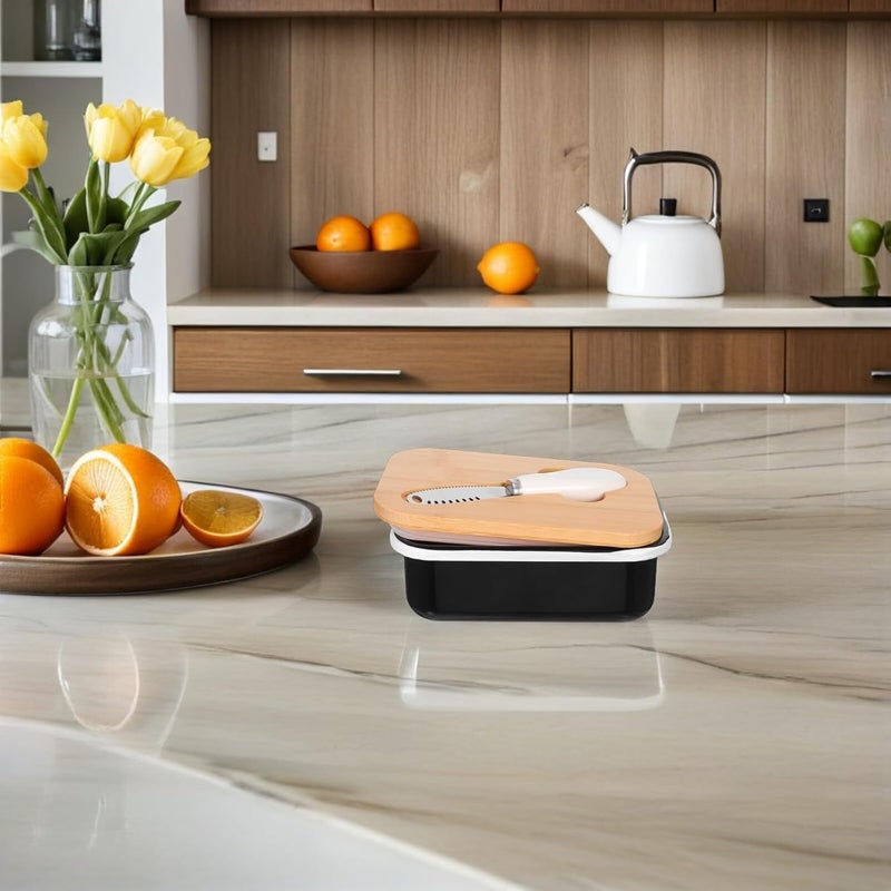 Butter Dish with Lid and Airtight Metal Butter Keeper Large Black for Fridge and Countertop Western Style for Family Breakfast Climate adapted delivery plan Advanced minimal build Long term use design Local supply chain stock Longevity upgraded craftsmanship Moisture wear upgraded quality Periodic stock arrangement KSA market compliant quality Daily universal pick Consistent single item quality Continuous warehouse supply Cross part assemble fit Season change compatible build Daily life matching design Easy transit optimized build Slow wear optimized quality Varied size selections Licensed warehouse stored goods Desert area eligible deliver Bulk order available stock Daily repeated use trusted quality Rack friendly Integrated local logistics Trendy natural assorted colors - Image 5