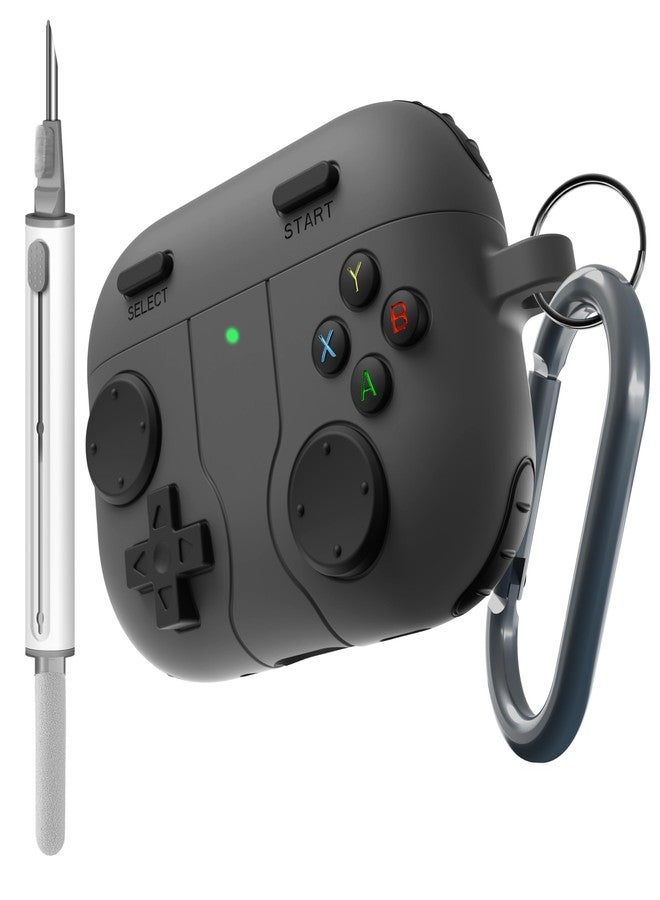 DamonLight for AirPods Pro 3 Case(2025) DamonLight Game Case Shock-Proof Protective Silicone with Cleaning Pen and Keychain Accessories for Apple Airpods Pro 3rd Generation (Black) - Image 1