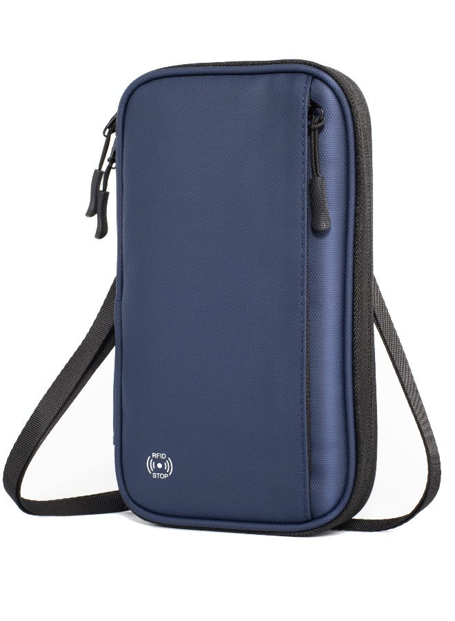 RFID Blocking Travel Wallet and Passport Holder for Men and Women, Portable and Foldable Travel Essentials for Tickets, Credit Cards, Money, and ID - Image 1