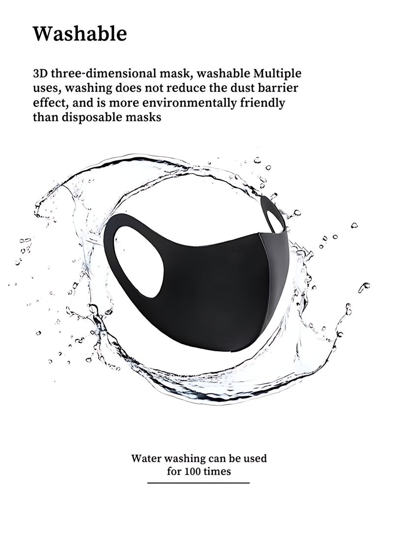 3D Ice Silk Washable Breathable Cloth Cotton Mask, Second Skin Cloth Mask Set, 3 Pack Smooth Mask, Washable Fabric, Dustproof and UV Protection. - Image 4