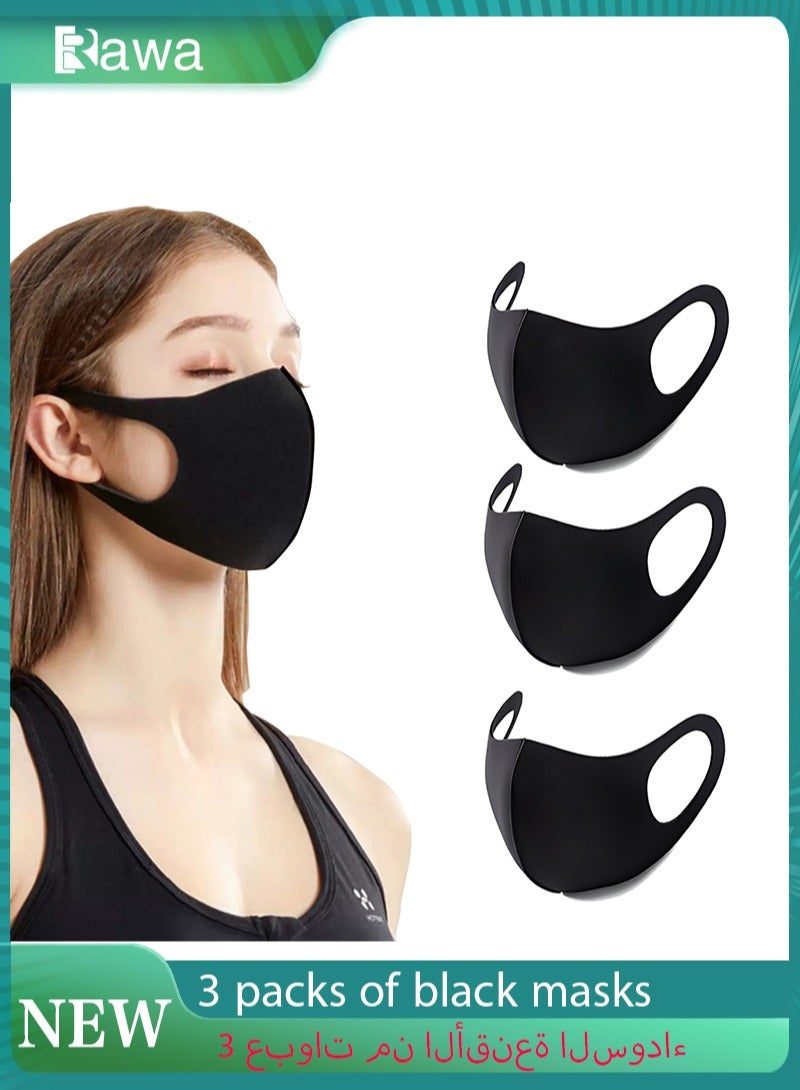 3D Ice Silk Washable Breathable Cloth Cotton Mask, Second Skin Cloth Mask Set, 3 Pack Smooth Mask, Washable Fabric, Dustproof and UV Protection. - Image 1