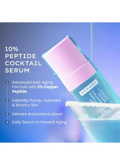 HYPHEN 10% Power Peptide & 2% Copper Peptide Serum| Advanced Anti-Aging Formula | Reduces Fine Lines & Wrinkles | Glowing Skin | Face Serum For Men & Women | All Skin Types - 30Ml  - Image 2