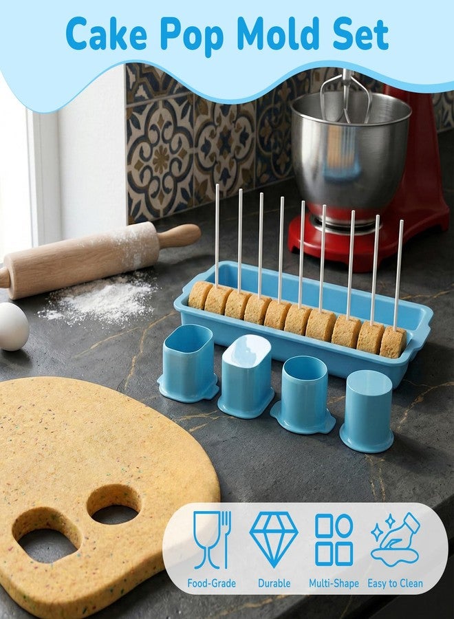 Fevbcnrj Cake Pop Mold Set with Tray, Round Cake Pop Cutter and Pusher, Large Capacity Two-Row ABS Tray, Non-3D Printed, Easy to Clean, Baking Molds for Home Baking, Birthday and Wedding Parties - Image 2