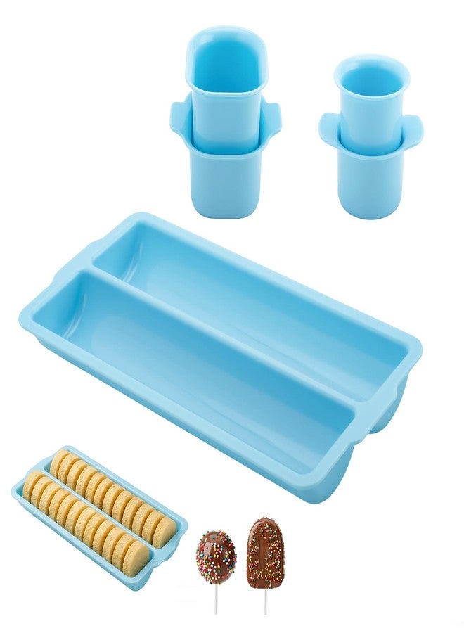Fevbcnrj Cake Pop Mold Set with Tray, Round Cake Pop Cutter and Pusher, Large Capacity Two-Row ABS Tray, Non-3D Printed, Easy to Clean, Baking Molds for Home Baking, Birthday and Wedding Parties - Image 1
