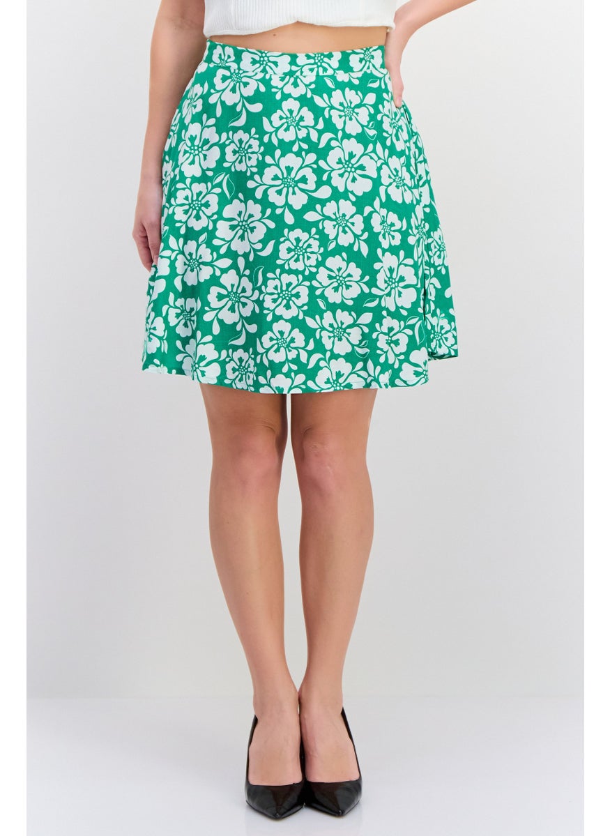 Women Floral Print Mini Skirt, Green - pzsku/Z745DA675A710BFF6653DZ/45/_/1739455543/62ac2a5d-be46-463e-bac0-a1d844184724