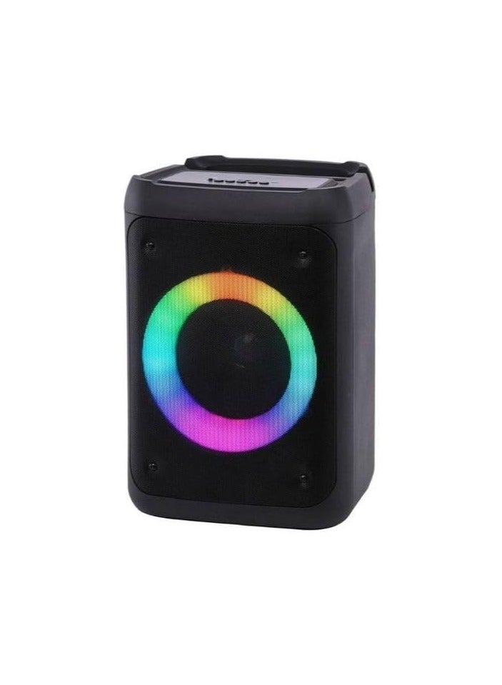 Portable Bluetooth  LED  Speaker, 10W Wireless Stereo, RGB Light Show, USB/SD/FM/AUX, Black - Image 2