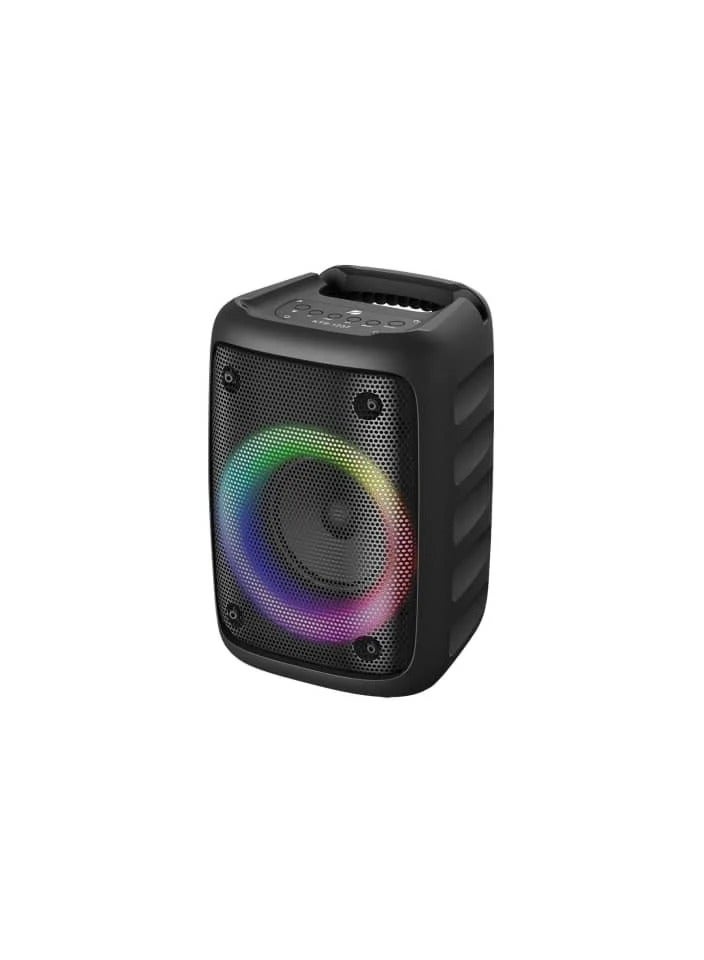 Portable Bluetooth  LED  Speaker, 10W Wireless Stereo, RGB Light Show, USB/SD/FM/AUX, Black - Image 1