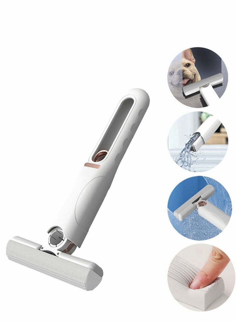 Excefore Portable Self-Squeeze Mini Mop Shirln Portable Mini Mop Cleanmop Mini Mop Mini Portable Mop Hand Free Squeeze Mop Wash Free Strong Absorbent Bathroom Kitchens  - Image 1