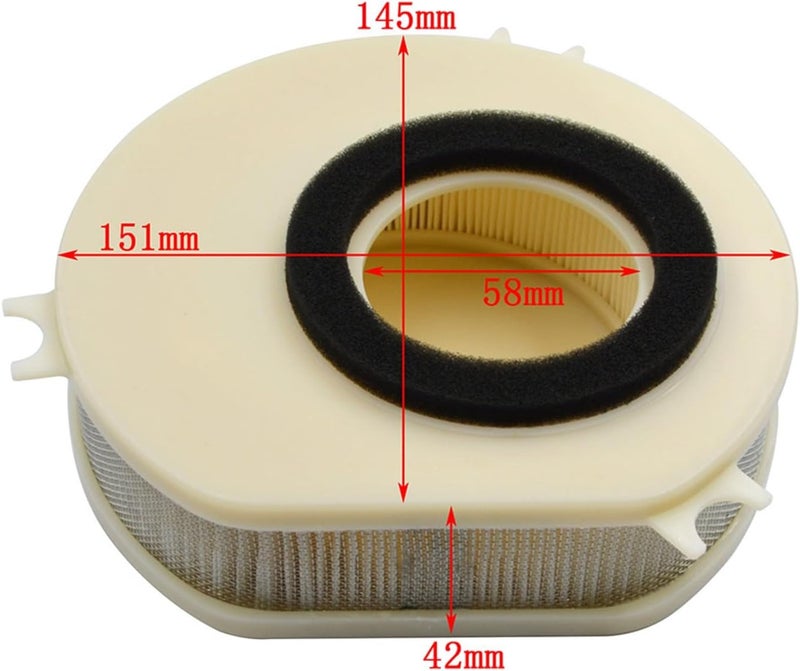 DEMULAX Motorcycle Air Cleaner Intake Filter for Yamaha V Star 1100 - Image 2