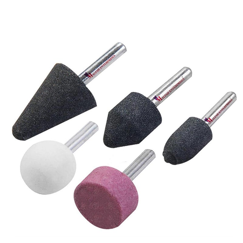 Malfah Enterprises Malfah Mounted Stone Rotary Tool Grinding Wheels Bit Versatile Abrasive Accessories for Metal and Jewelry Polishing Rust Removal and Surface Finishing 5 PCS SET