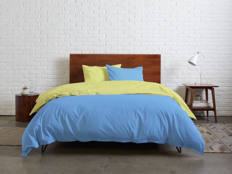 Tigers Trade Lines Quilt cover set from Mix Catalogue - Cotton - 3 pieces - for main rooms and youth rooms (turquoise - yellow, for king size 160 cm (Main Rooms))