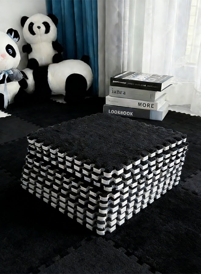 Interlocking Carpet Shaggy Soft EVA Foam Mats Fluffy Area Rugs Protective Floor Tiles Exercise Play Mat for Children Kids Room Home Parlor Bedroom 6pcs - Image 1