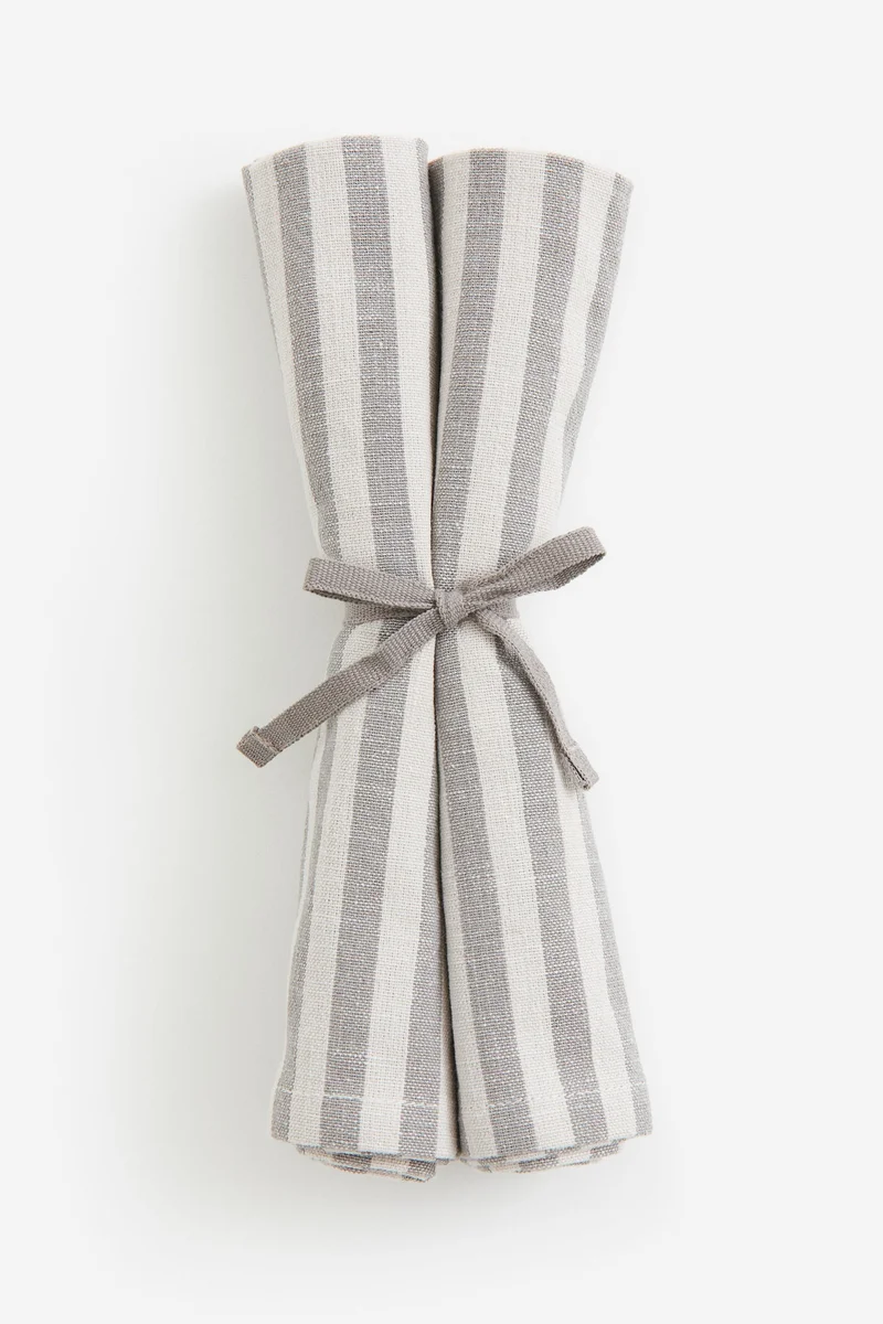 اتش اند ام مناديل من الكتان الممزوج - عبوة من قطعتين