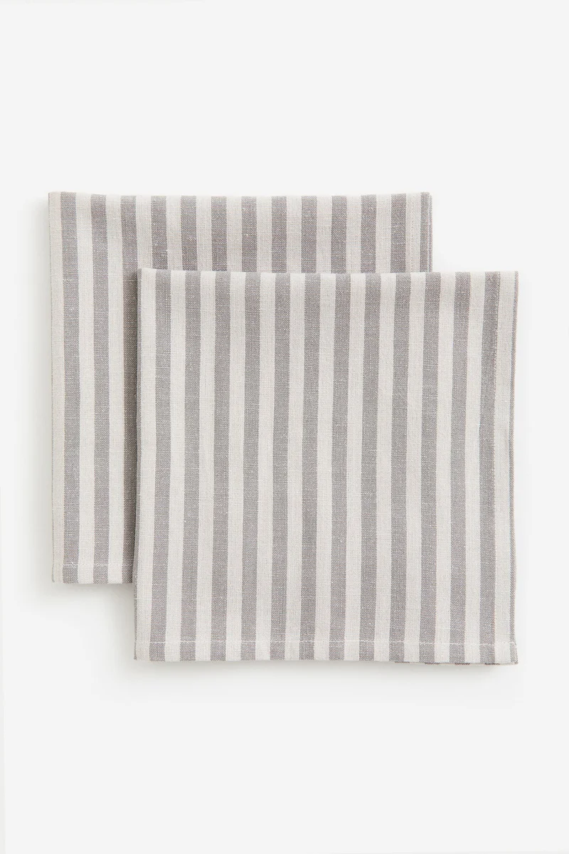 اتش اند ام مناديل من الكتان الممزوج - عبوة من قطعتين