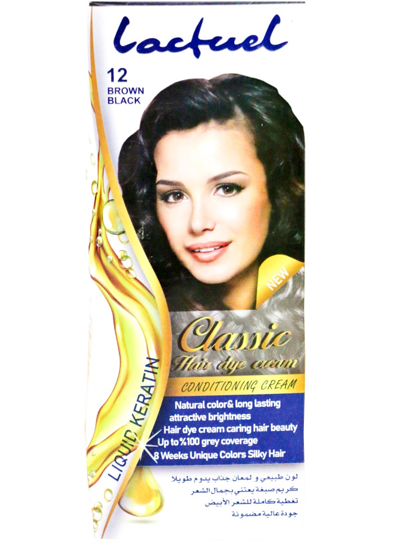 Lactuel - Lactuel Classic Hair Dye 12 Brown Black100 ML - Image 1