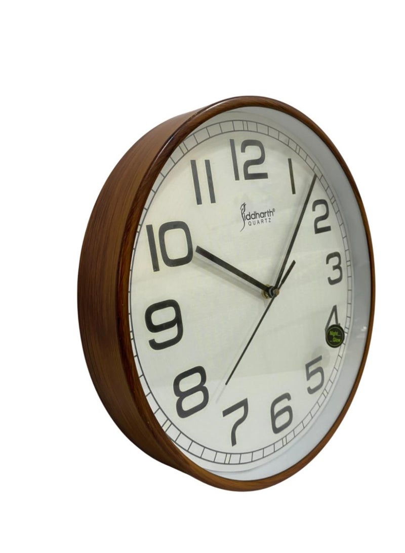 Siddharth Quartz Clock Luminous Wall Clock, 12 Inch Glow in the Dark Wall Clock, Battery Operated Silent Non Ticking Analog Clock, Black Wooden Frame, for Living Room, Bedroom, Office, Kitchen & Bathroom - Image 2